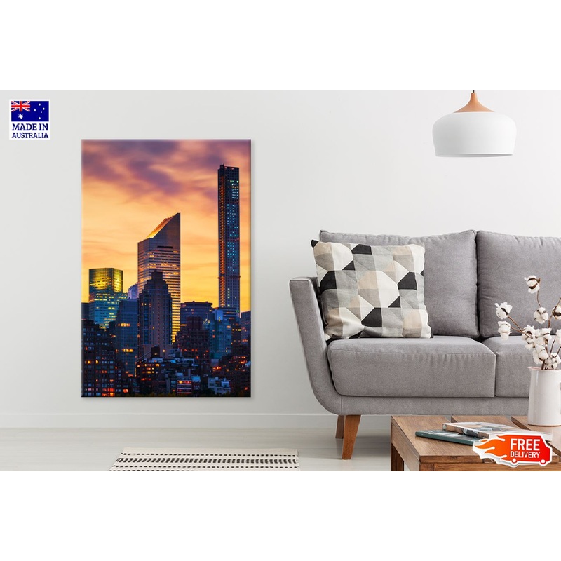 New York Skyscrapers Sunset View Photograph Print 100% Australian Made