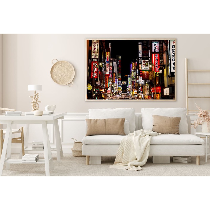 Night View in Shinjuku District Tokyo Home Decor Premium Quality Poster Print Choose Your Sizes