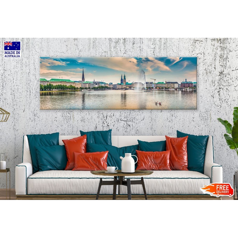 Panoramic Canvas Binnenalster Hamburg Photograph High Quality 100% Australian Made Wall Canvas Print Ready to Hang