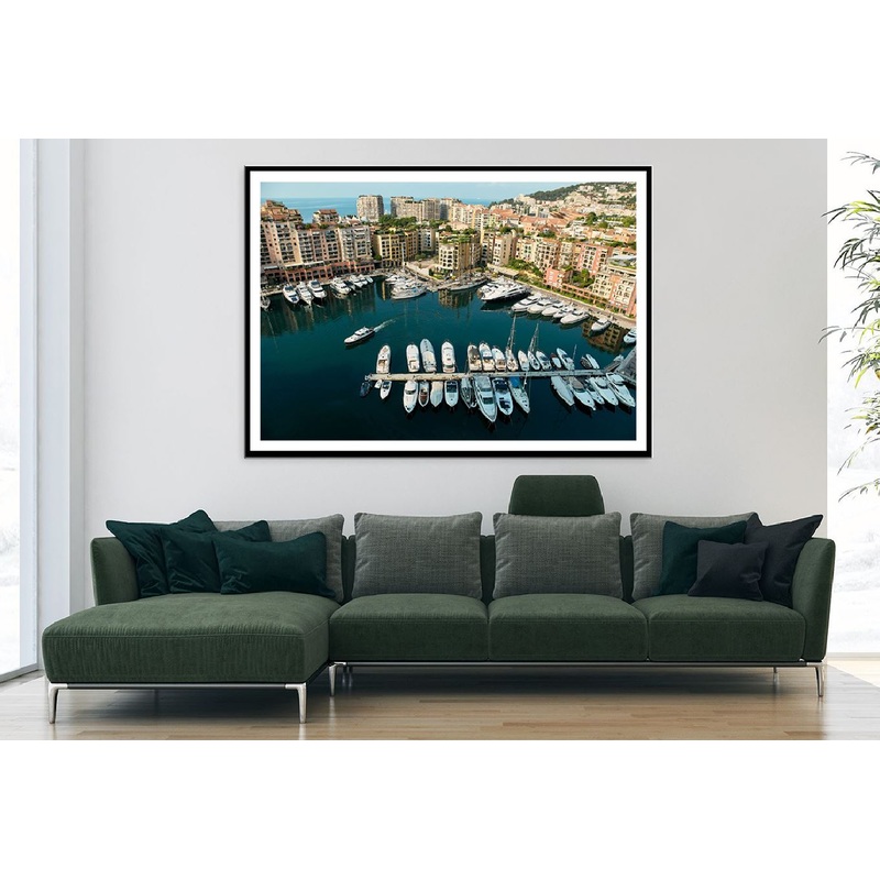Port de Fontvieille Aerial View Photograph Home Decor Premium Quality Poster Print Choose Your Sizes