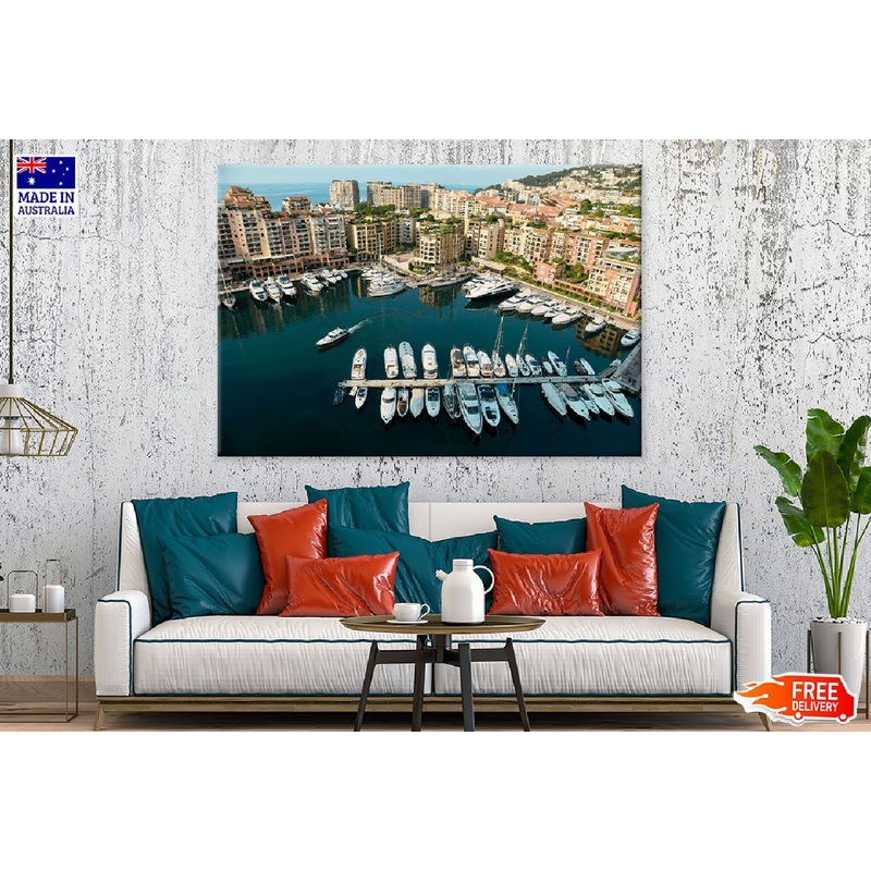 Port de Fontvieille Aerial View Photograph Print 100% Australian Made