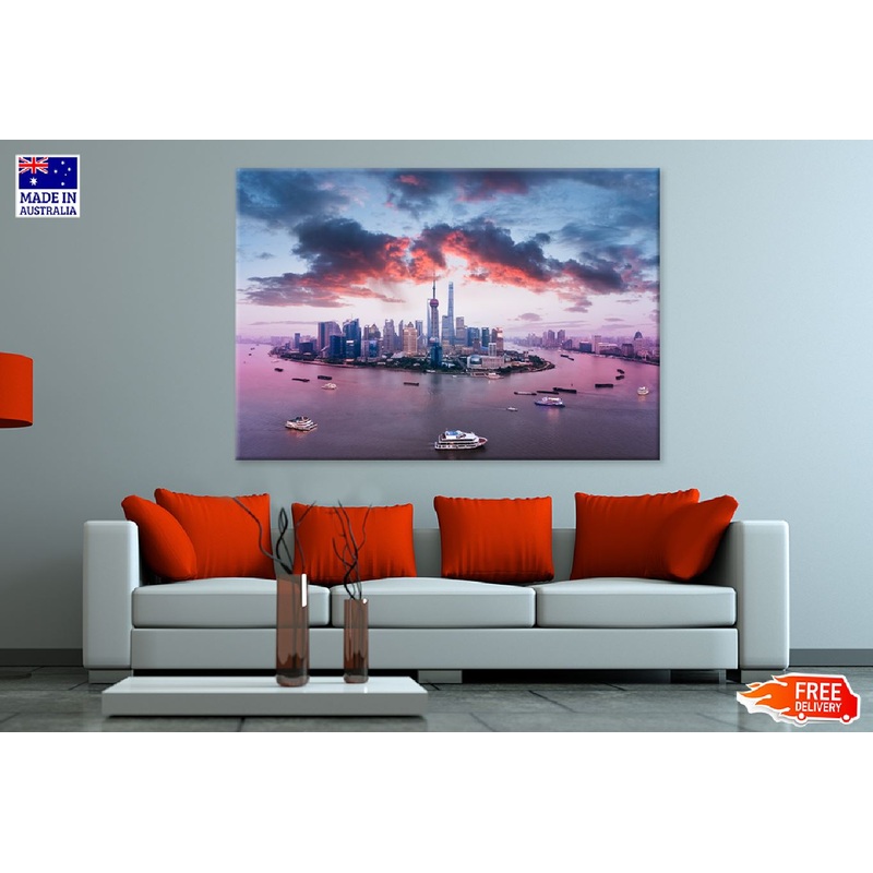 Shanghai Skyline & Huangpu River View Photograph Print 100% Australian Made
