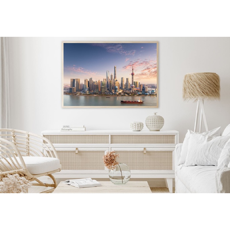 Shanghai Skyline Sunset Scenery View Home Decor Premium Quality Poster Print Choose Your Sizes