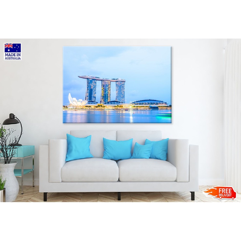 Singapore Skyline City Twilight Photograph Print 100% Australian Made
