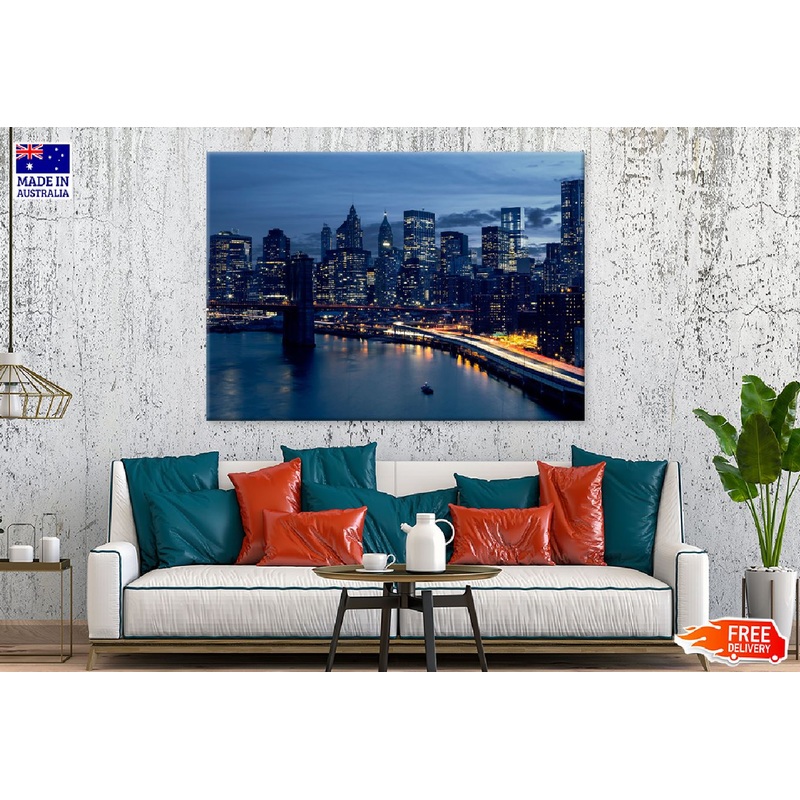 Skyline New York City Night View Photograph Print 100% Australian Made