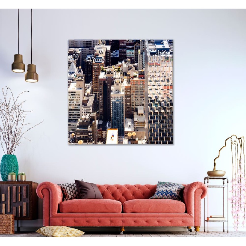 Square Canvas New York City Skyscrapers View Photograph High Quality Print 100% Australian Made