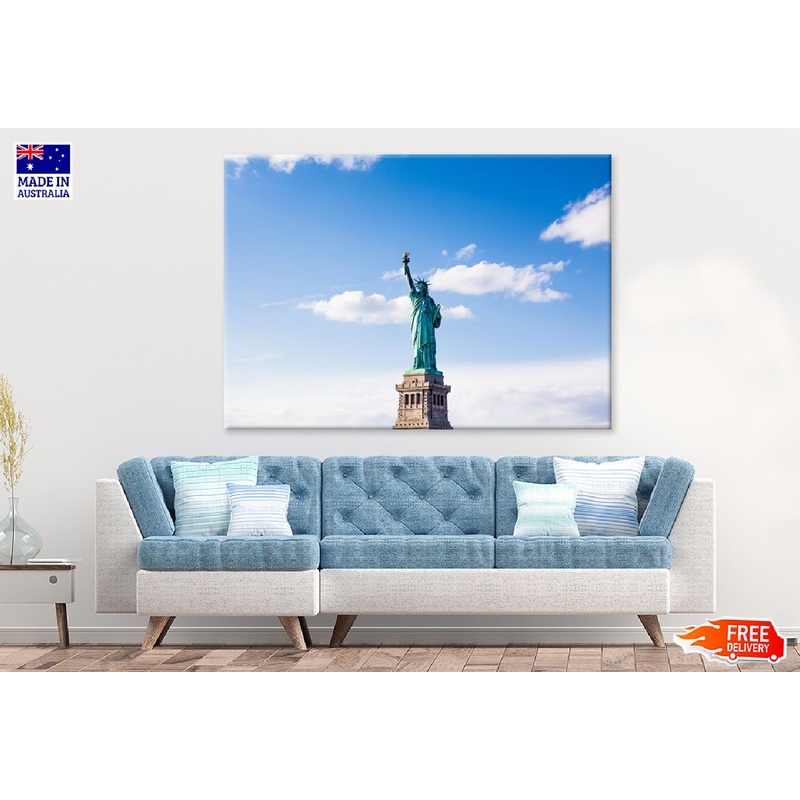 Statue Liberty with Blue Sky View Photograph Print 100% Australian Made