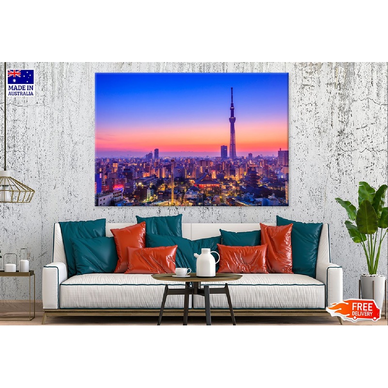 Tower with Tokyo City Skyline View Print 100% Australian Made