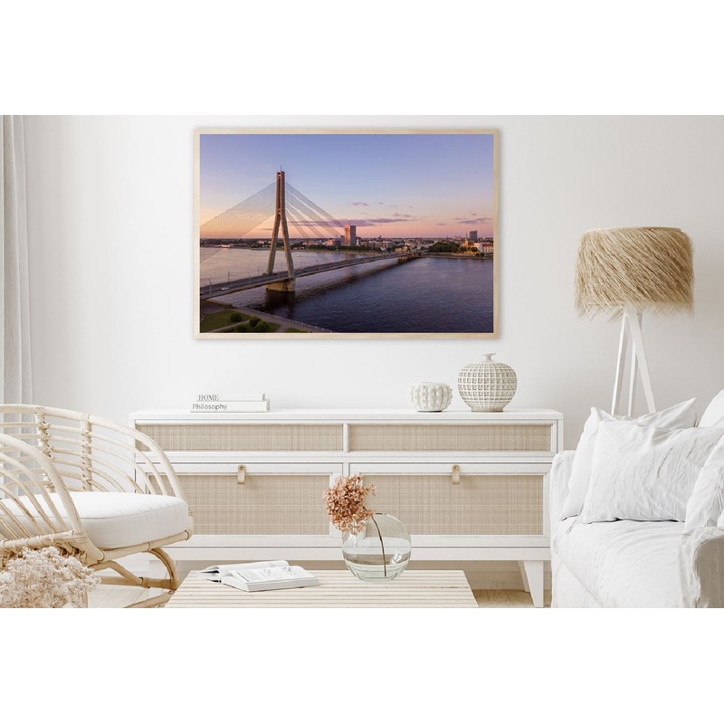 Vansu Bridge Daugava River Sunset Photograph Home Decor Premium Quality Poster Print Choose Your Sizes