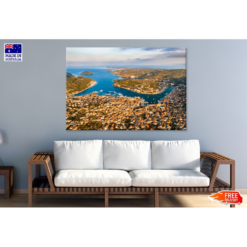 Vela Luka Korcula Island  Aerial View Photograph Print 100% Australian Made