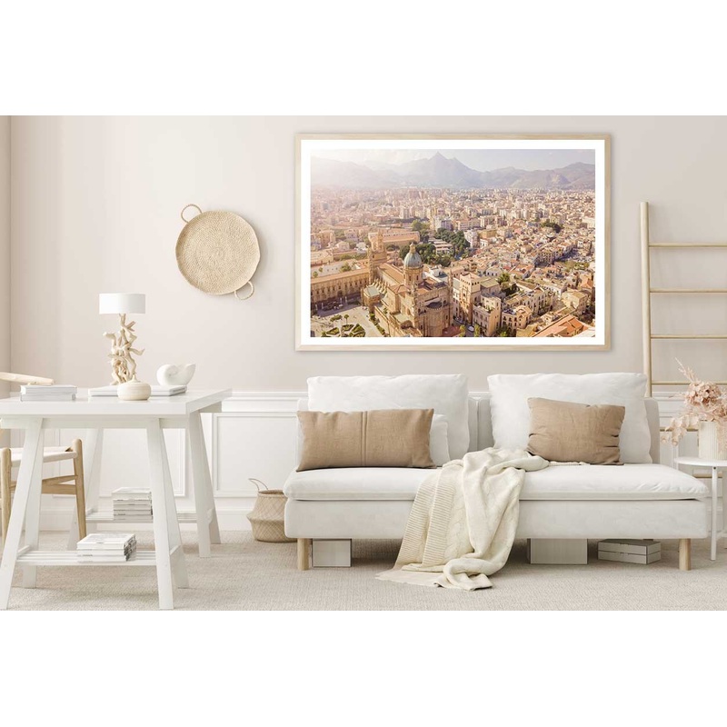 Aerial View of Old Town Palermo Photograph Home Decor Premium Quality Poster Print Choose Your Sizes