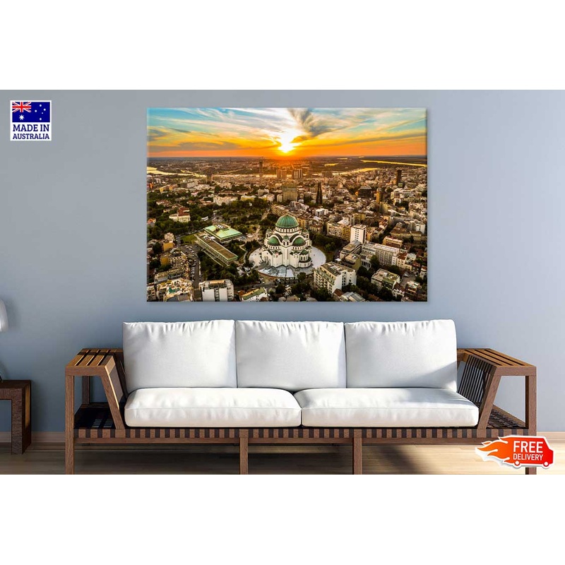 Belgrade City Aerial View Photograph Print 100% Australian Made