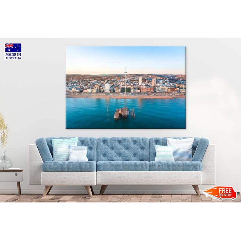 Brighton's West Pier & City View Photograph Print 100% Australian Made