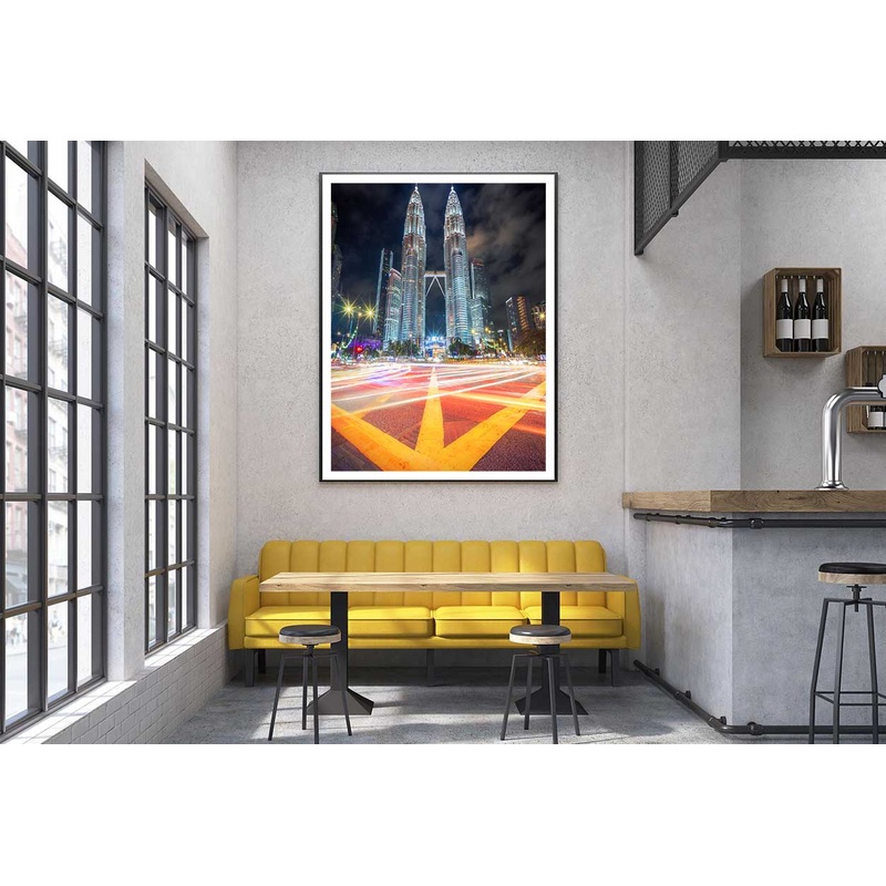 Kuala Lumpur Twin Tower Night View Photograph Home Decor Premium Quality Poster Print Choose Your Sizes