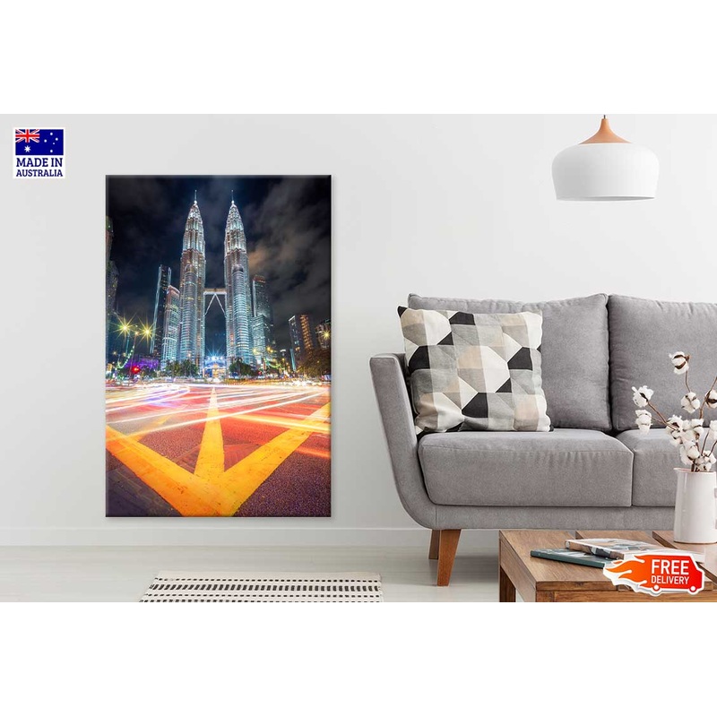Kuala Lumpur Twin Tower Night View Print 100% Australian Made