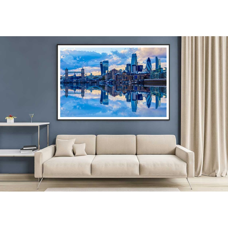 London City River Thames Sunset Photograph Home Decor Premium Quality Poster Print Choose Your Sizes