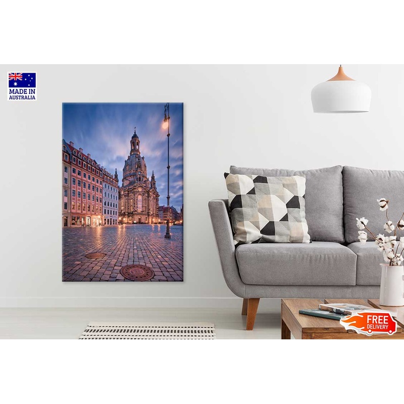 Lutheran Church Sunset Scenery in Dresden Print 100% Australian Made