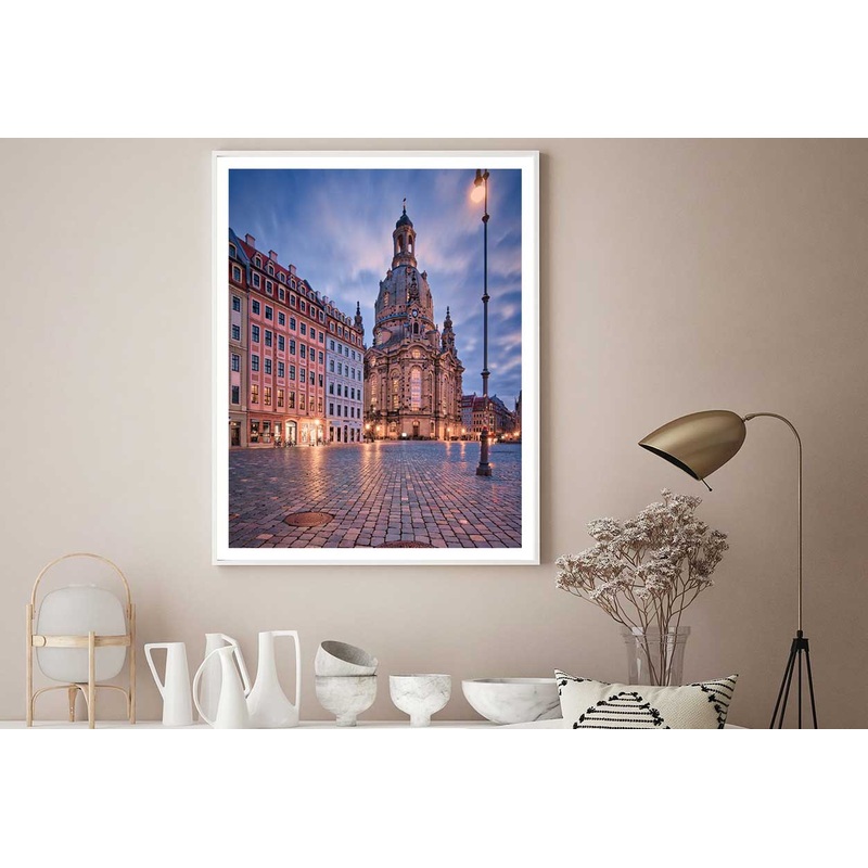 Lutheran Church Sunset View Photograph in Dresden Home Decor Premium Quality Poster Print Choose Your Sizes