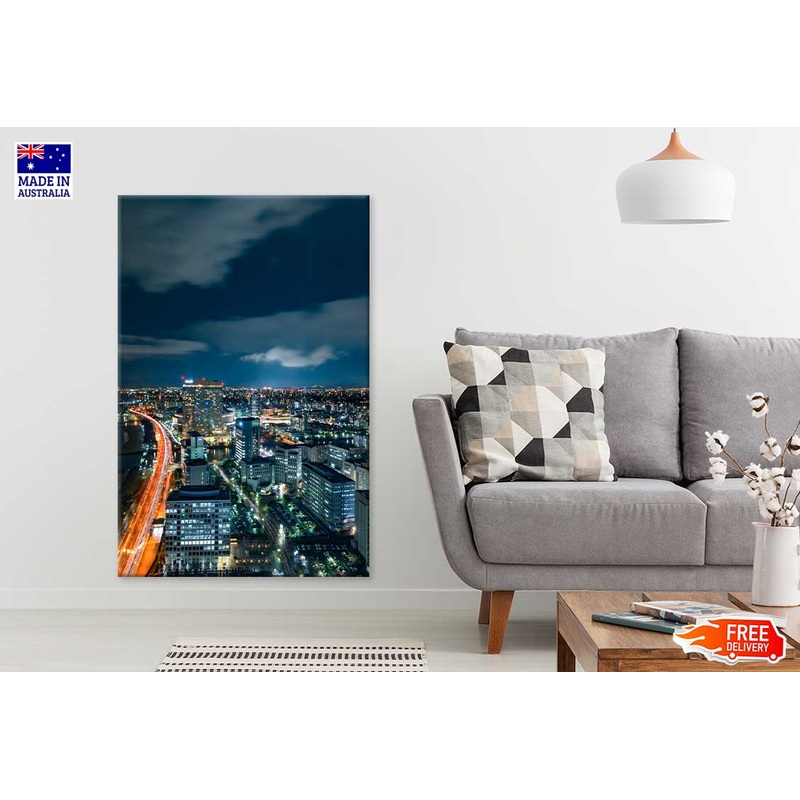 Night Road Skyline View Photograph Japan Print 100% Australian Made