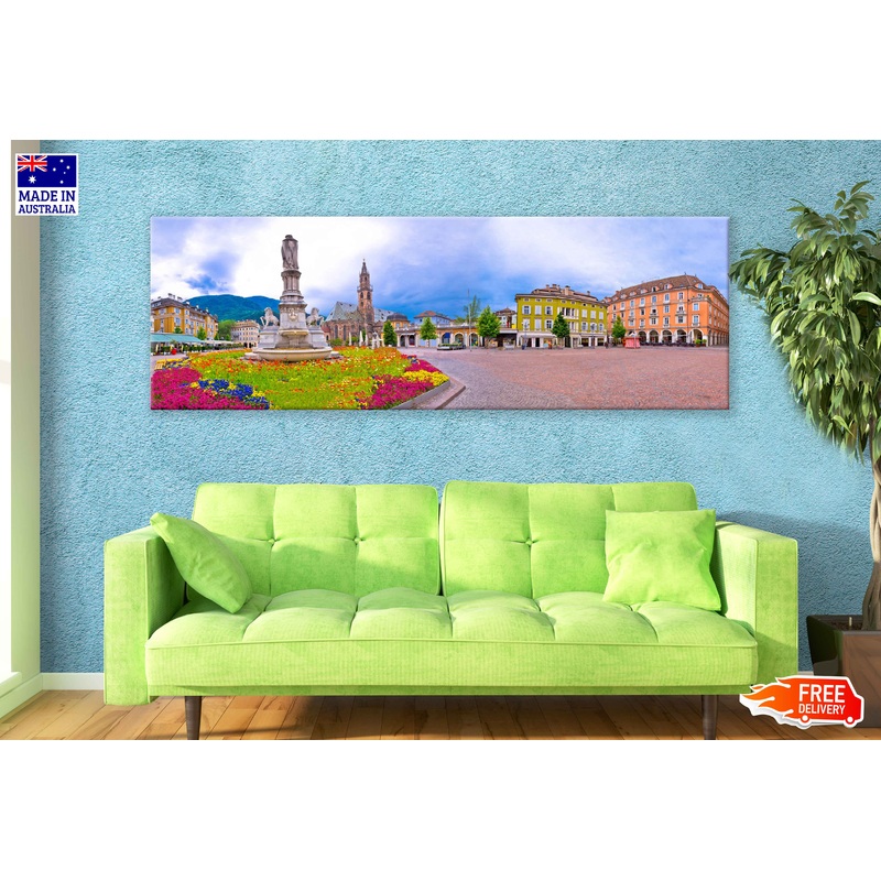 Panoramic Canvas Bolzano Main Square Photograph High Quality 100% Australian Made Wall Canvas Print Ready to Hang