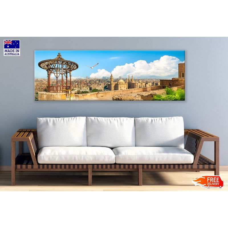 Panoramic Canvas Cairo Deck Mosque Photograph High Quality 100% Australian Made Wall Canvas Print Ready to Hang