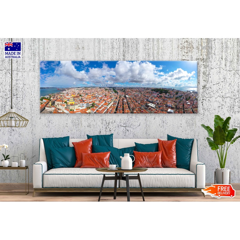 Panoramic Canvas Cyclades Island Sea View Photographin High Quality 100% Australian Made Wall Canvas Print Ready to Hang