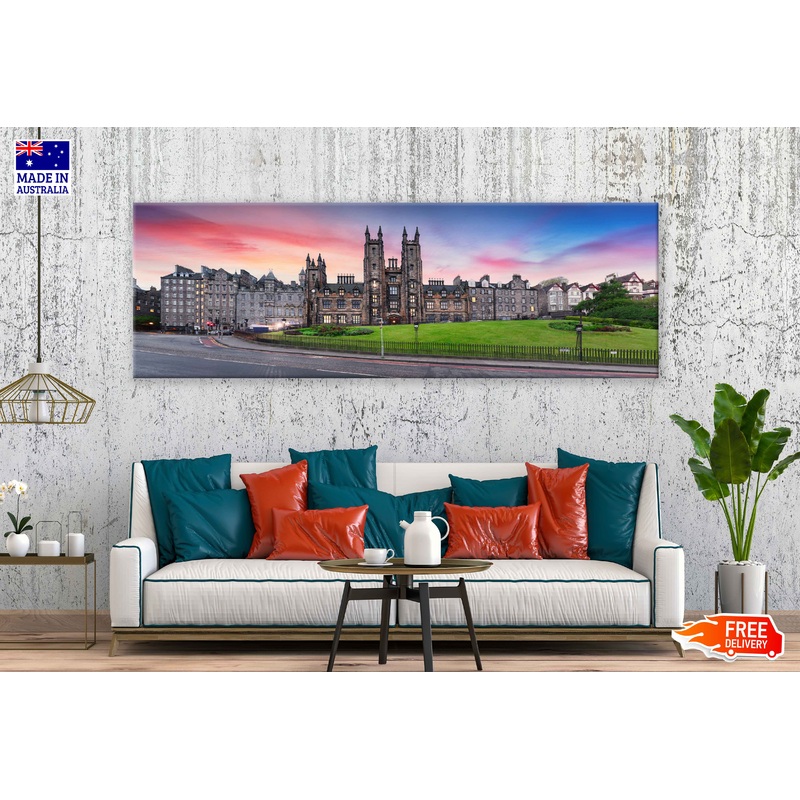 Panoramic Canvas Edinburgh University View Photograph High Quality 100% Australian Made Wall Canvas Print Ready to Hang