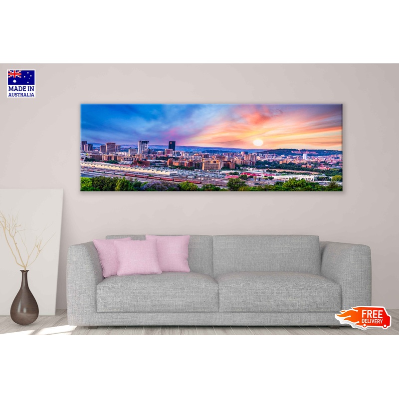 Panoramic Canvas Pretoria city Sunset Photograph High Quality 100% Australian Made Wall Canvas Print Ready to Hang