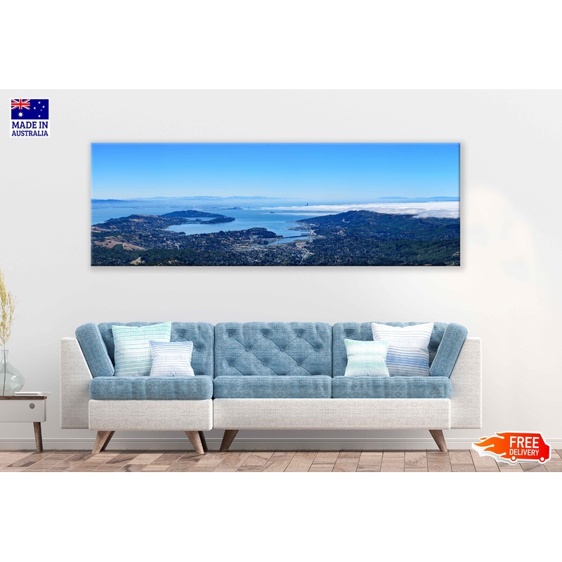 Panoramic Canvas San Francisco Bay & City View Photograph High Quality 100% Australian Made Wall Canvas Print Ready to Hang