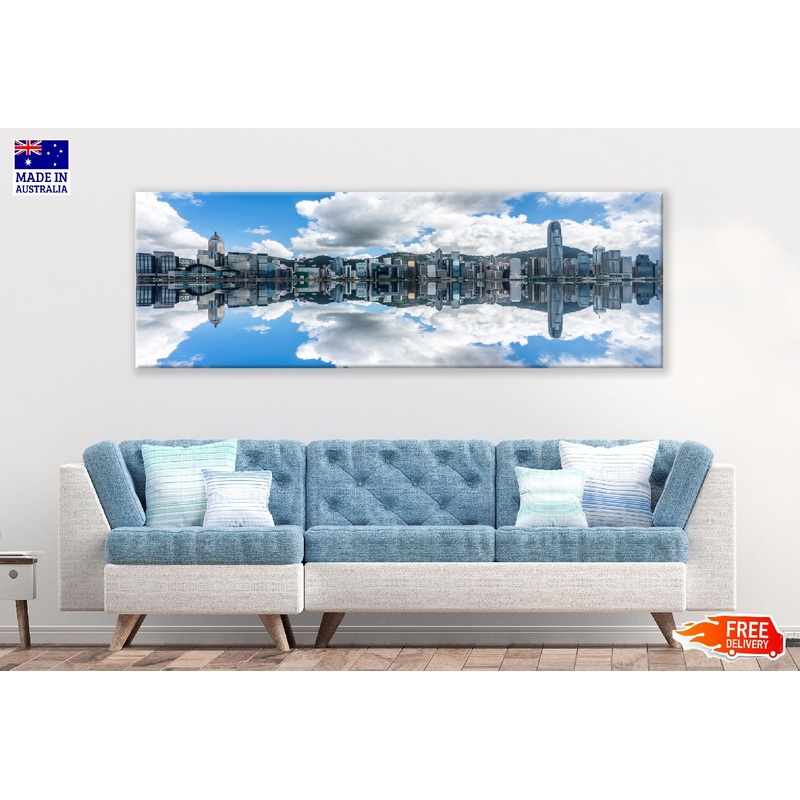Panoramic Canvas Victoria Harbor View Photograph High Quality 100% Australian Made Wall Canvas Print Ready to Hang