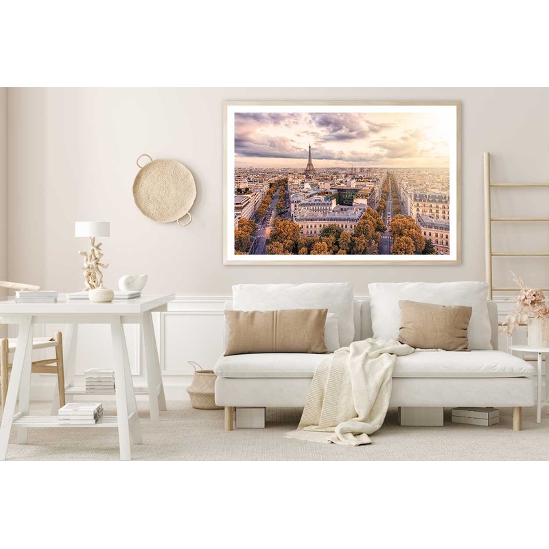 Paris City & Eiffel Tower Autumn Photograph Home Decor Premium Quality Poster Print Choose Your Sizes