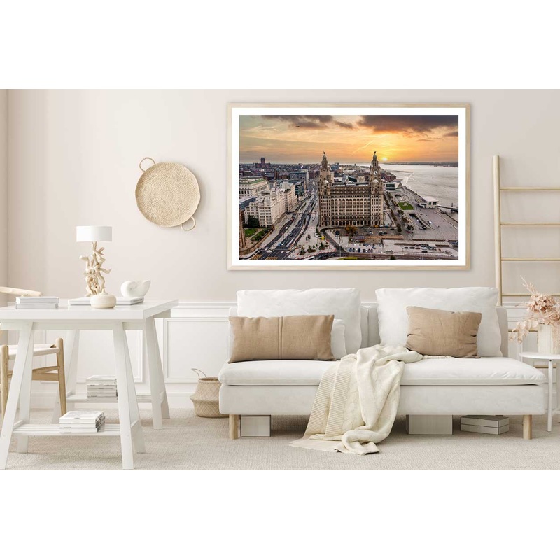 Royal Liver Building & City View Photograph Home Decor Premium Quality Poster Print Choose Your Sizes
