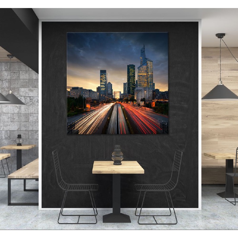 Square Canvas Road in Paris La Defense View Photograph High Quality Print 100% Australian Made