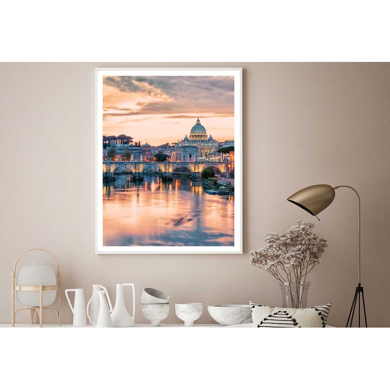 St. Peter's Basilica Sunset View Photograph Home Decor Premium Quality Poster Print Choose Your Sizes