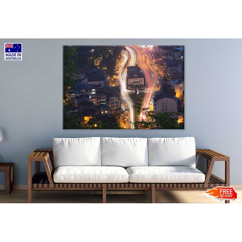 Trabzon City Skyline Night View Photograph Print 100% Australian Made