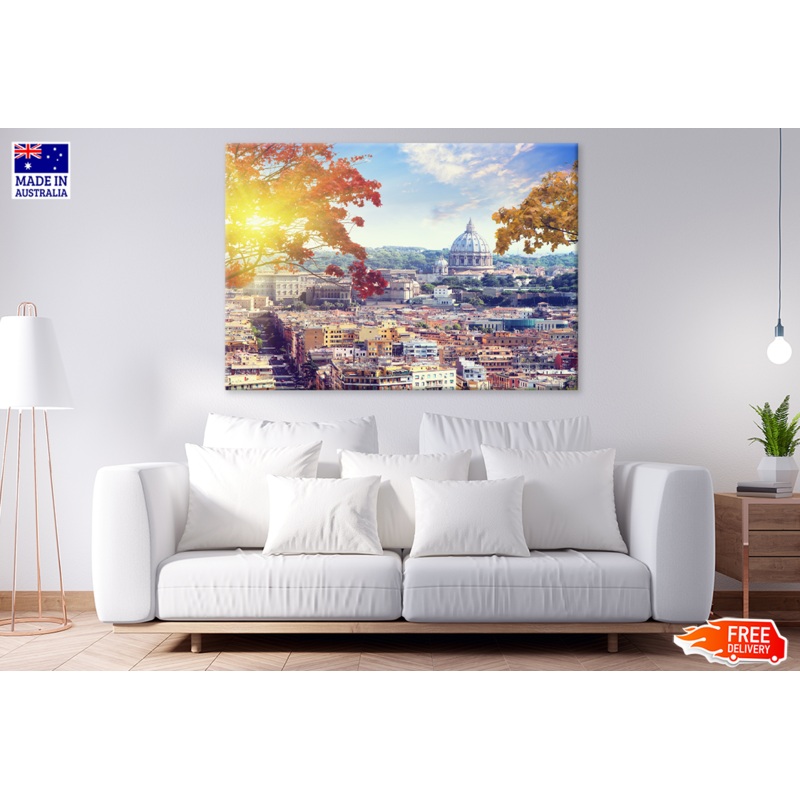 Trees & City In Rome Italy Phototgraph Print 100% Australian Made