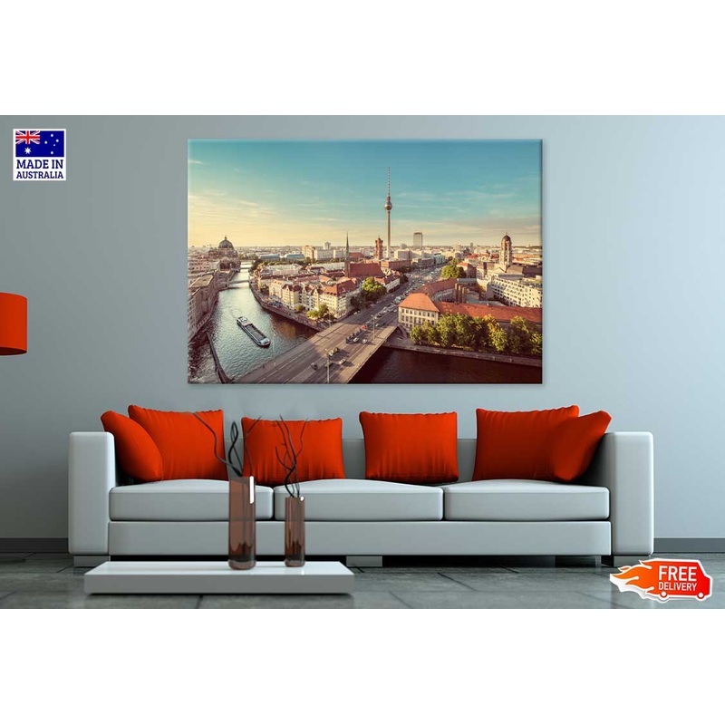 Aerial View Berlin Skyline Tower Print 100% Australian Made