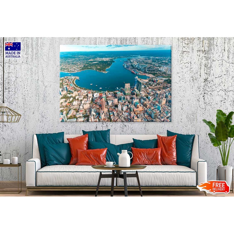 Aerial View of Dar es Salaam City Print 100% Australian Made
