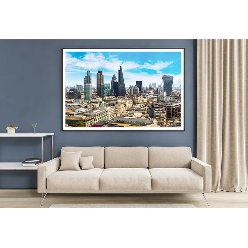 Aerial View of London Skyscrapers Photograph Home Decor Premium Quality Poster Print Choose Your Sizes