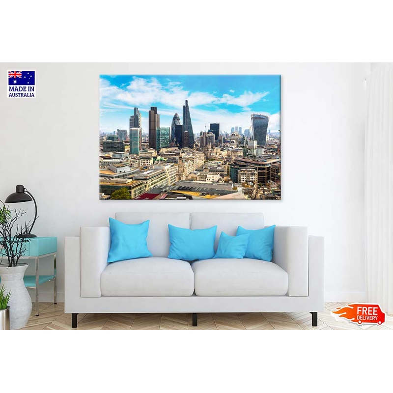 Aerial View of London Skyscrapers Print 100% Australian Made