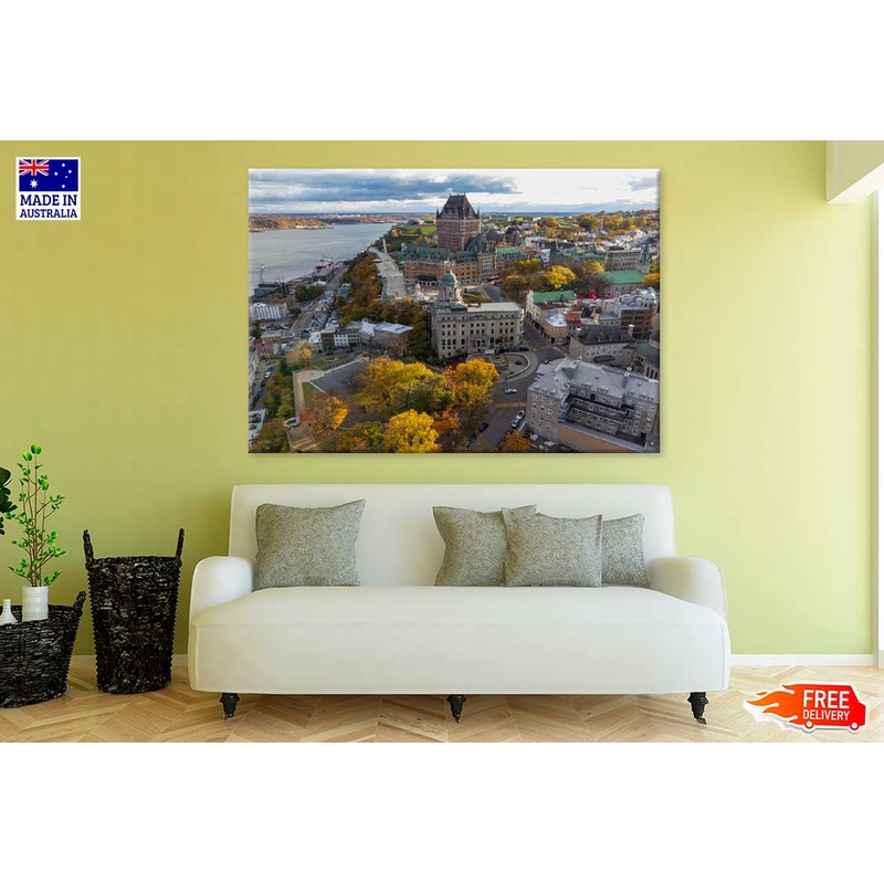 Aerial View of Quebec City Old Town Photograph Print 100% Australian Made