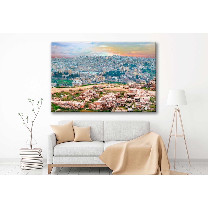 Bella Home Aerial View of Amman City Print Canvas Ready to hang