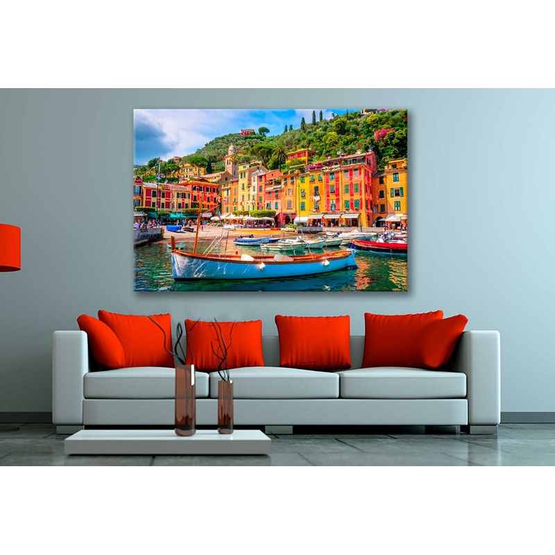 Bella Home Boats & Colorful Houses in Italy Print Canvas Ready to hang