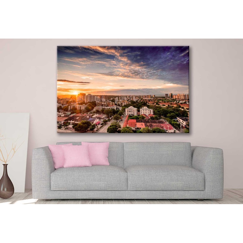 Bella Home Colombia Towards The River at Sunset Print Canvas Ready to hang