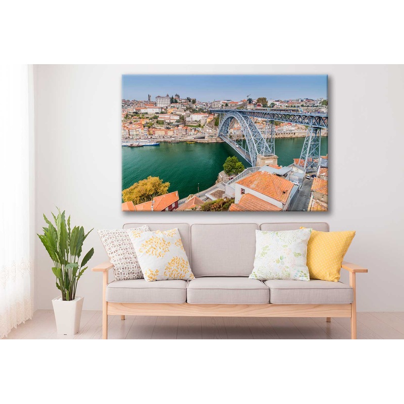 Bella Home Dom Luis Bridge & The Old Town Print Canvas Ready to hang