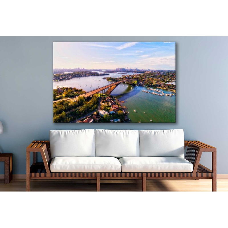Bella Home Gladesville Bridge Across Parramatta River Print Canvas Ready to hang