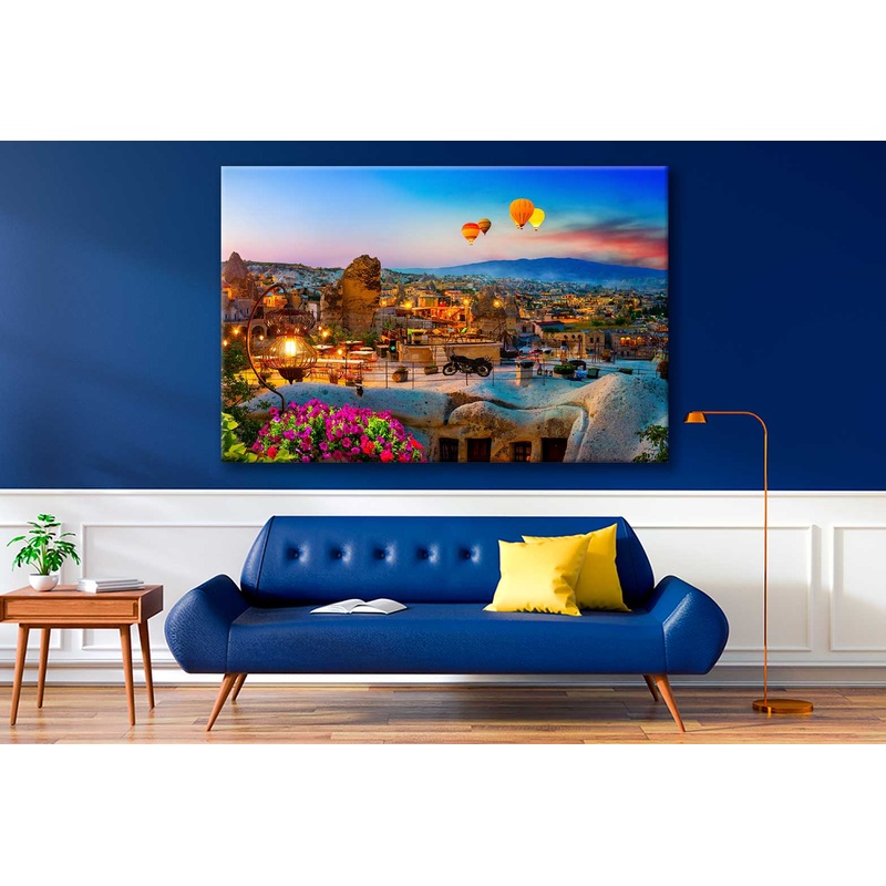 Bella Home Goreme Town on Sunset in Cappadocia Print Canvas Ready to hang
