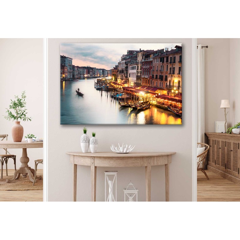 Bella Home Grand Canale View at Sunset Print Canvas Ready to hang