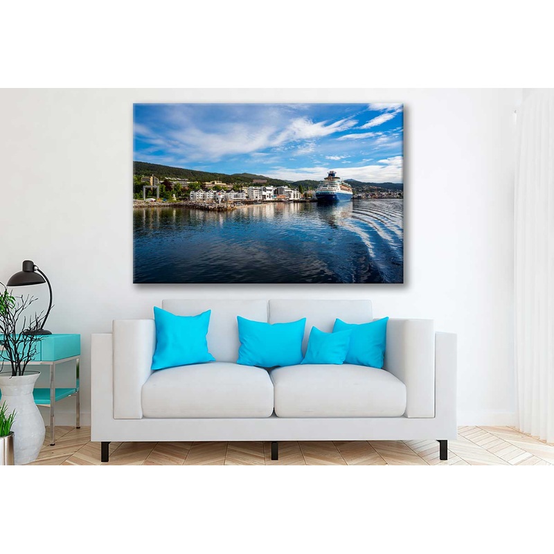 Bella Home Molde Romsdal Port City Norway Print Canvas Ready to hang