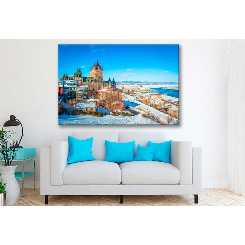 Bella Home Old Quebec City & Lawrence River Print Canvas Ready to hang